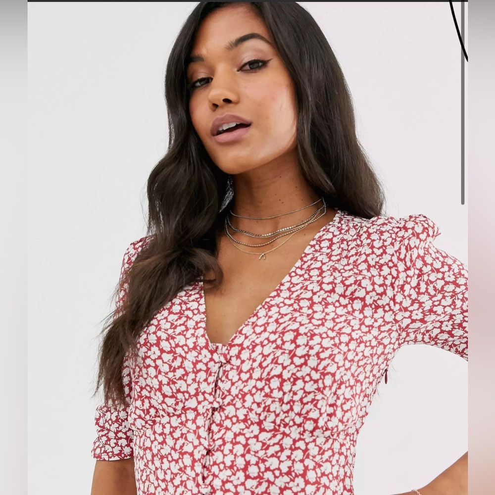 AllSaints Kota Scatter Floral Mini Dress Pink Print XS - Picture 3 of 7